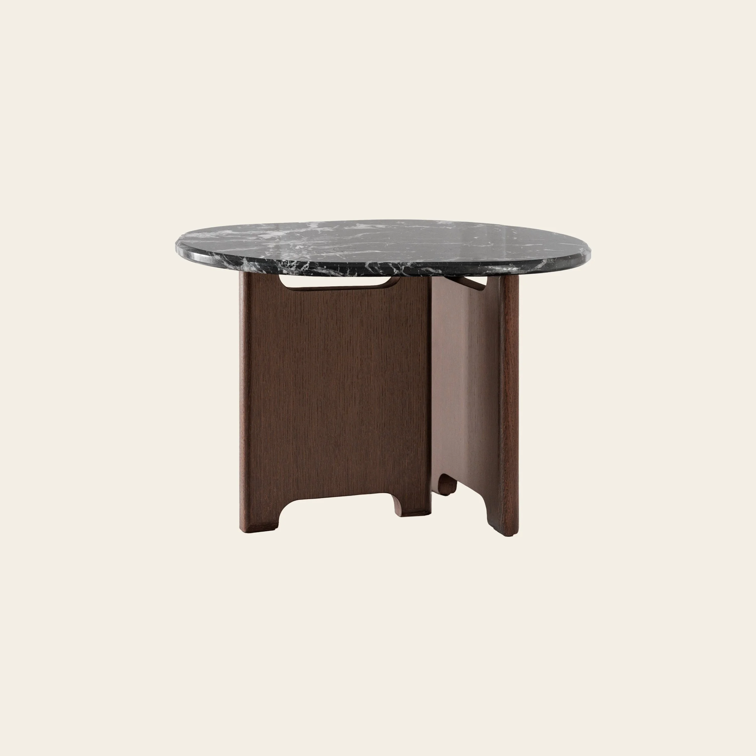 Mesa de apoio Veneza com estrutura em lacado brilho e tampo de vidro, design Miguel Raposo