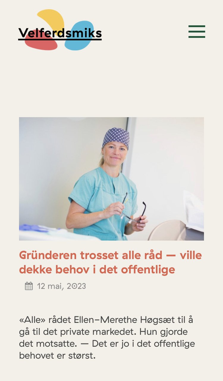 Tannhelsehjelpen i Velferdsmiks