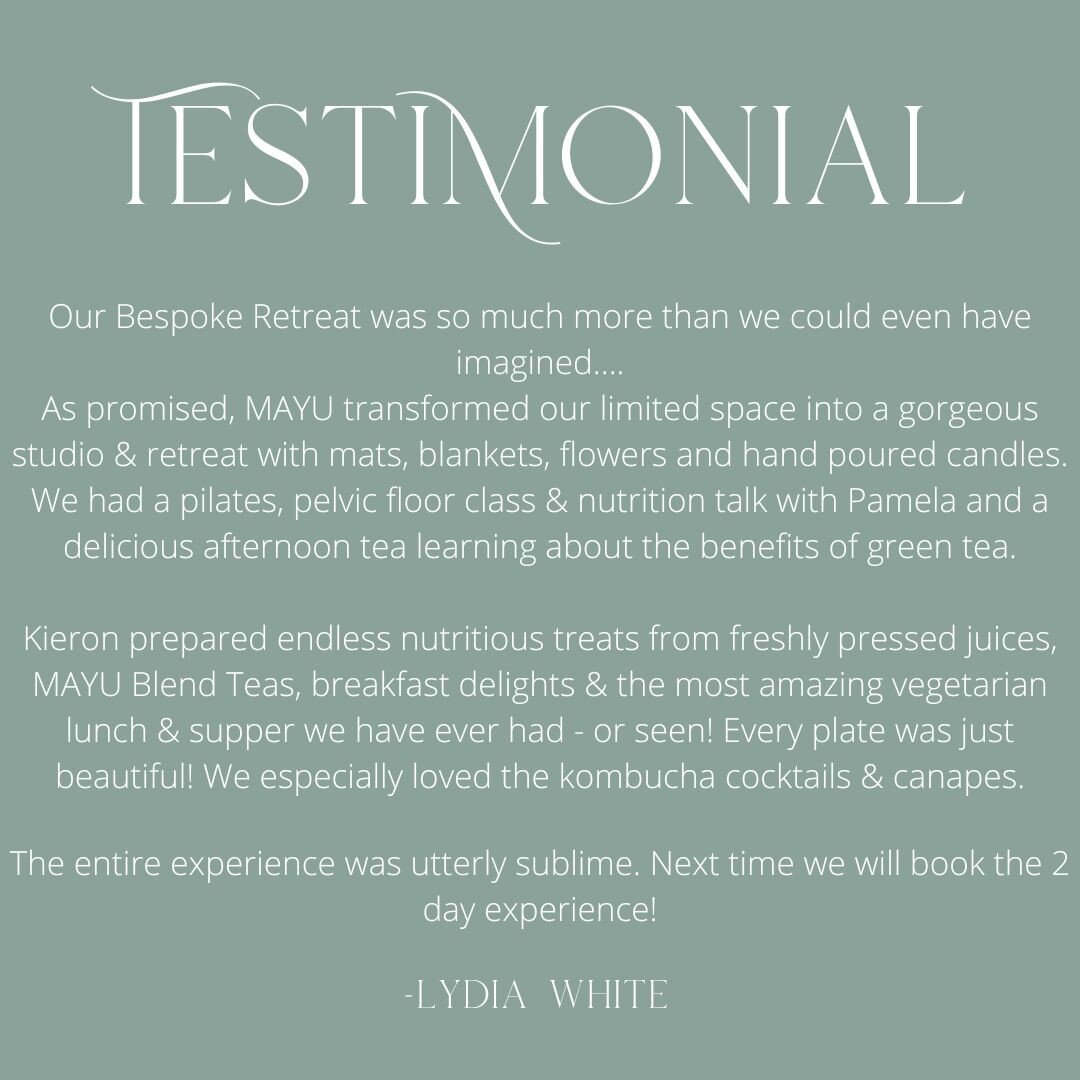 Creating Bespoke Retreats is always a joy for us but receiving such lovely words makes it even more rewarding. 

Thank you! 

#retreat #wellnessretreat #retreats #nutritionretreats #bespokeretreats #personalisedretreats #yogaretreats #pilates #luxury