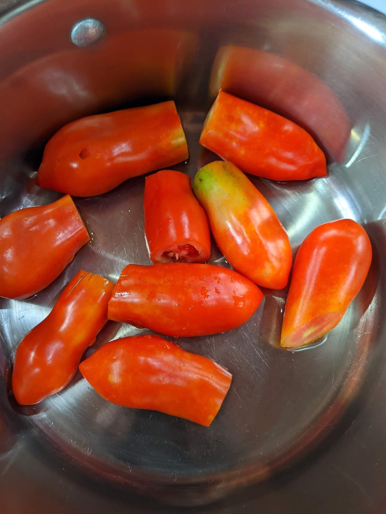 Tomatoes, prepped