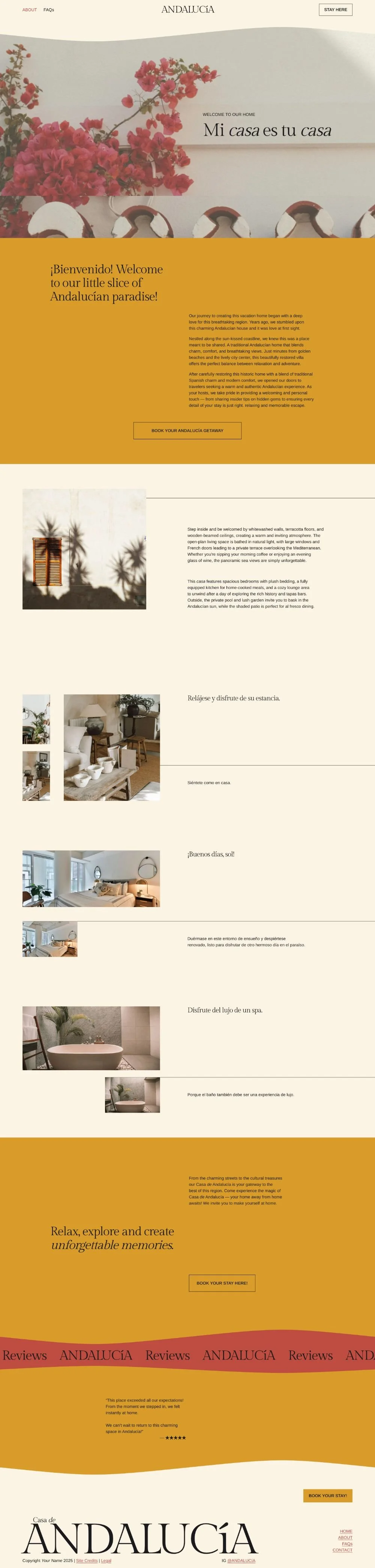 Andalucía Squarespace website template About page