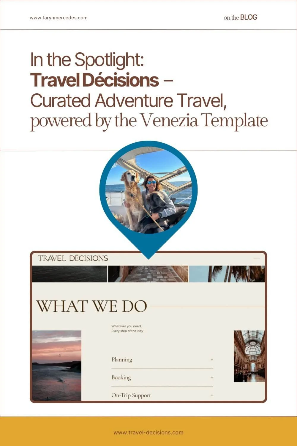 How Travel Décisions used the Venezia Squarespace template to elevate her travel brand