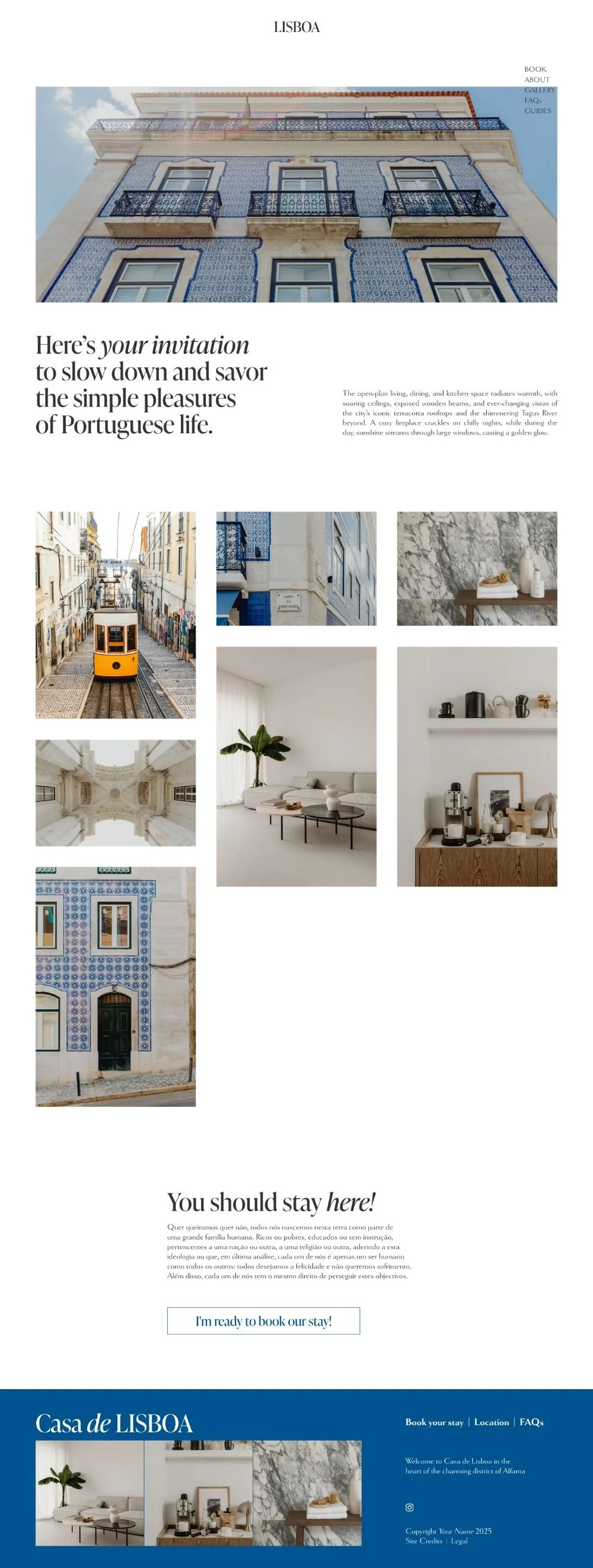 Lisboa Squarespace Website Template Gallery page
