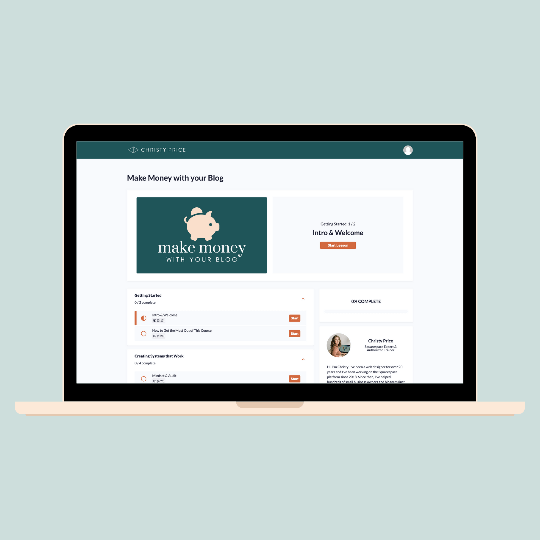 Make Money with your Blog course by Christy Price