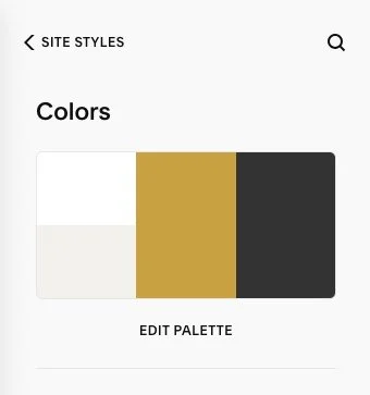 Squarespace color site styles edit palette