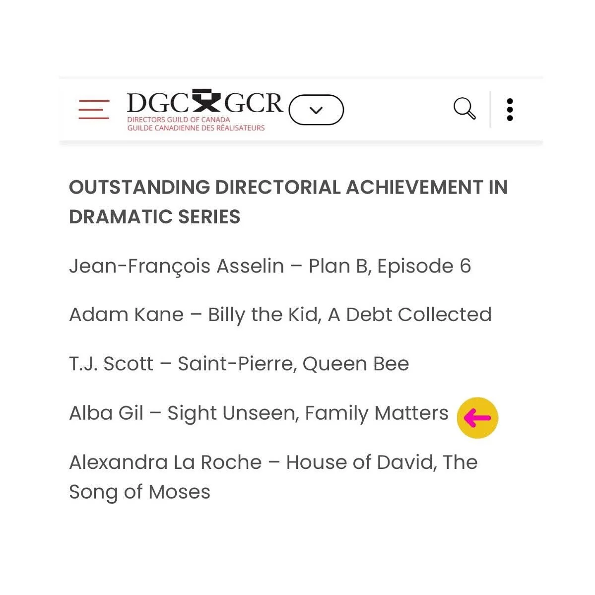 Wow! Thanks @dgctalent for this nomination. This does mean a lot. 

Y gracias infinitas to all cast and crew for making this episode of our dear show Sight Unseen so special. 

With: 
@dollylewislove 
@agamdarshi 
@therogercross 
@tkgiroux 
@alecdavi