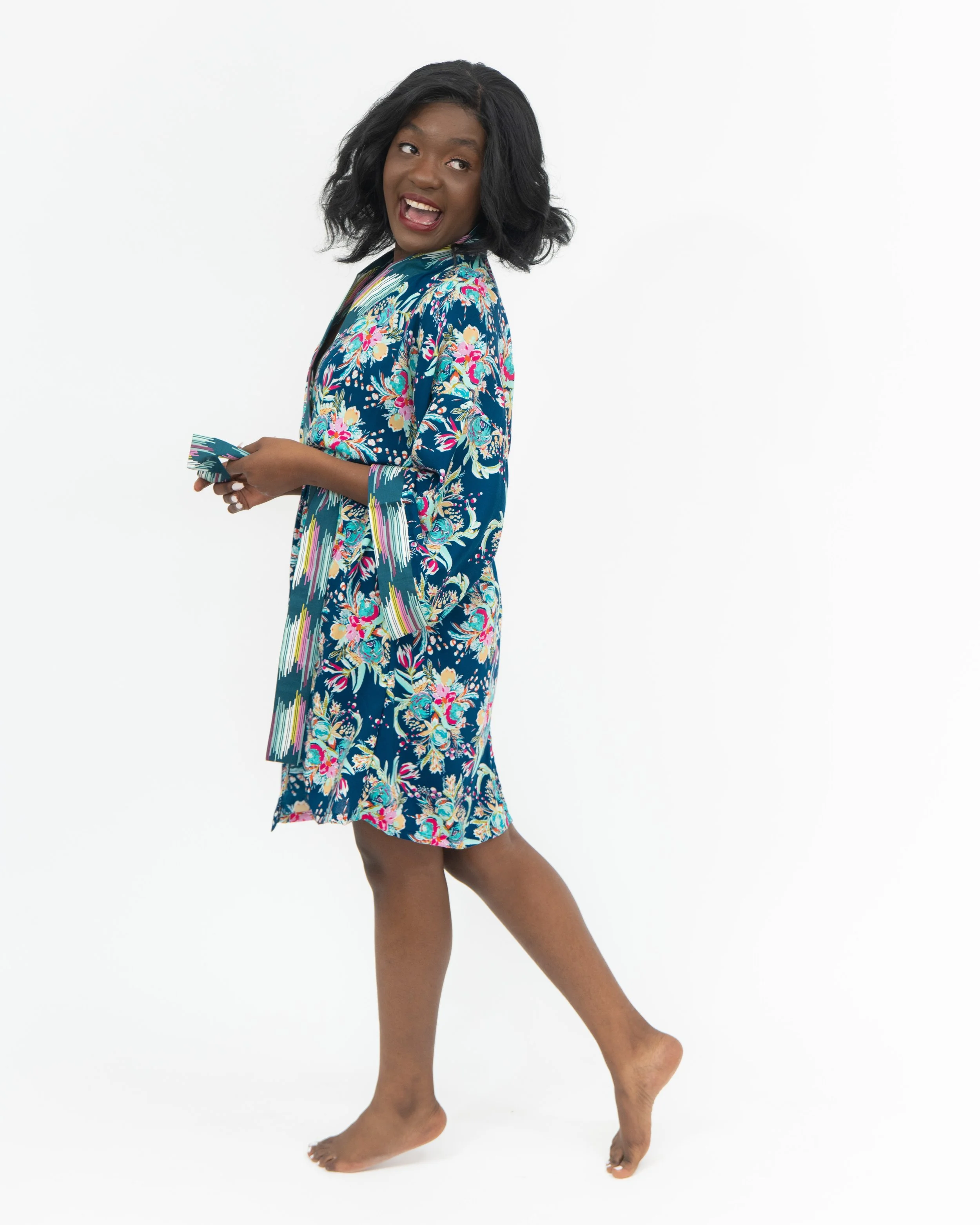 Rayon Robe - "Tropical Teal"