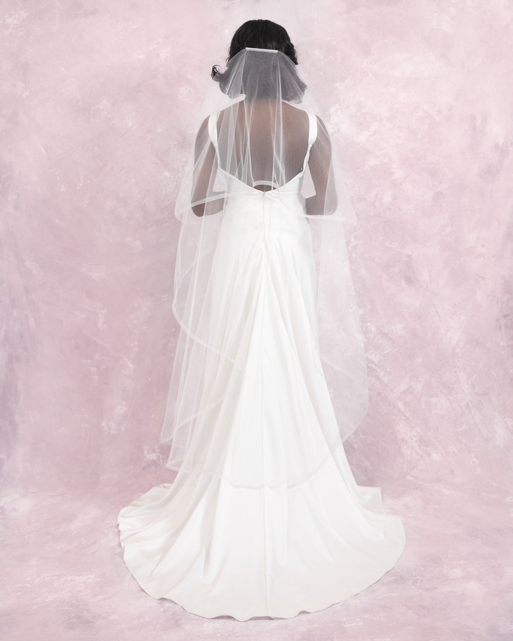Zanna Ivory Lace Mantilla Bridal Veil Drop Veil / Floor