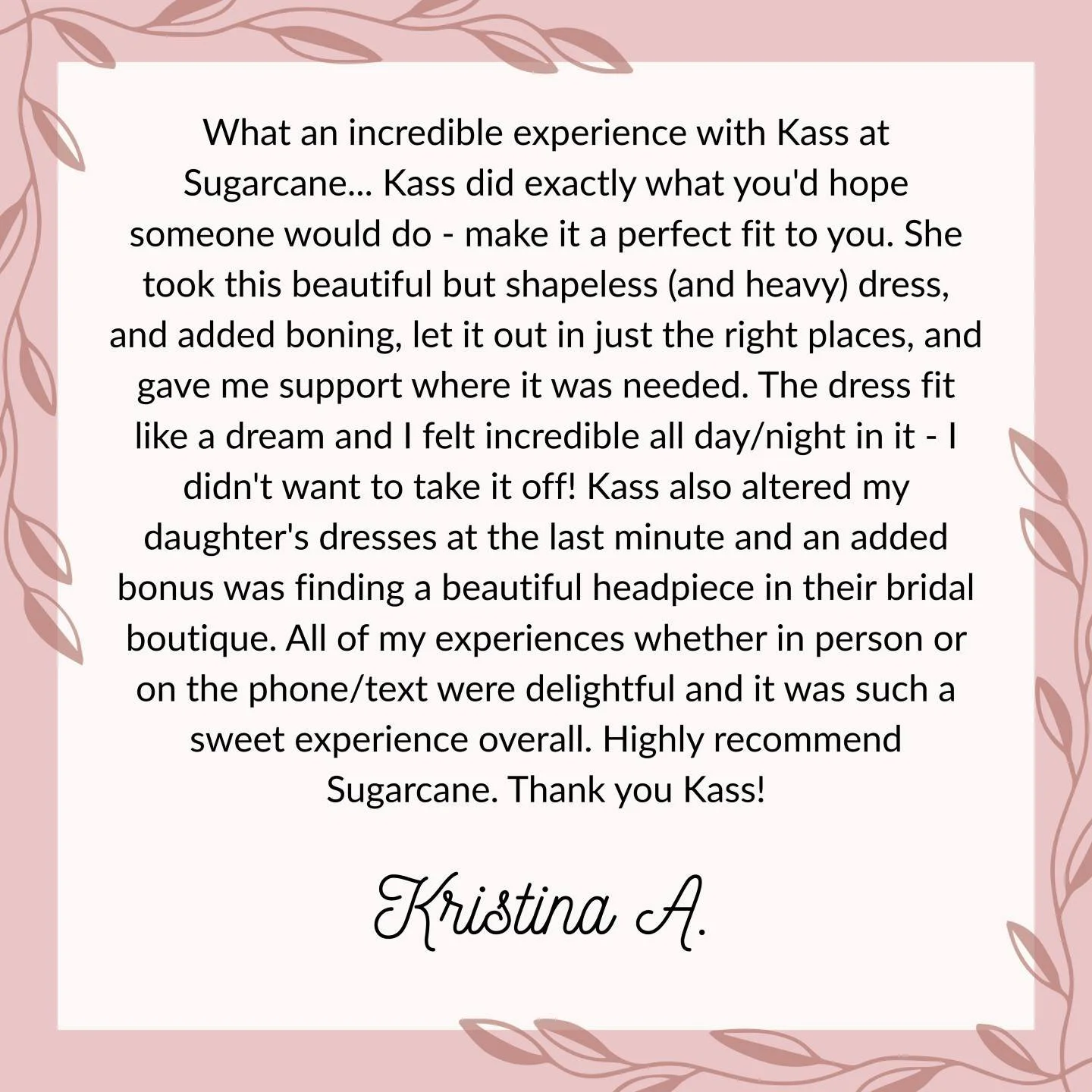 Thank you Kristina for your kind words! We love being able to make every wedding dress a perfect fit!
.
.
.
.
.
#ashevillebride #bridalalterations #weddingseason #828alterations #bride2025 #happybride