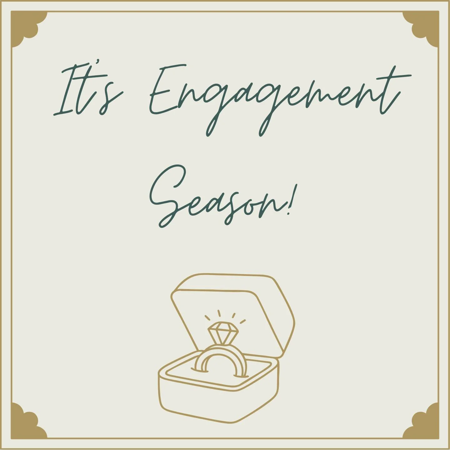It's officially engagement season! This season spans from Thanksgiving to Valentine's day and accounts for about 40% of all proposals during the year! 

If you or someone you're close to gets a ring this engagement season, send them our way! Even if 