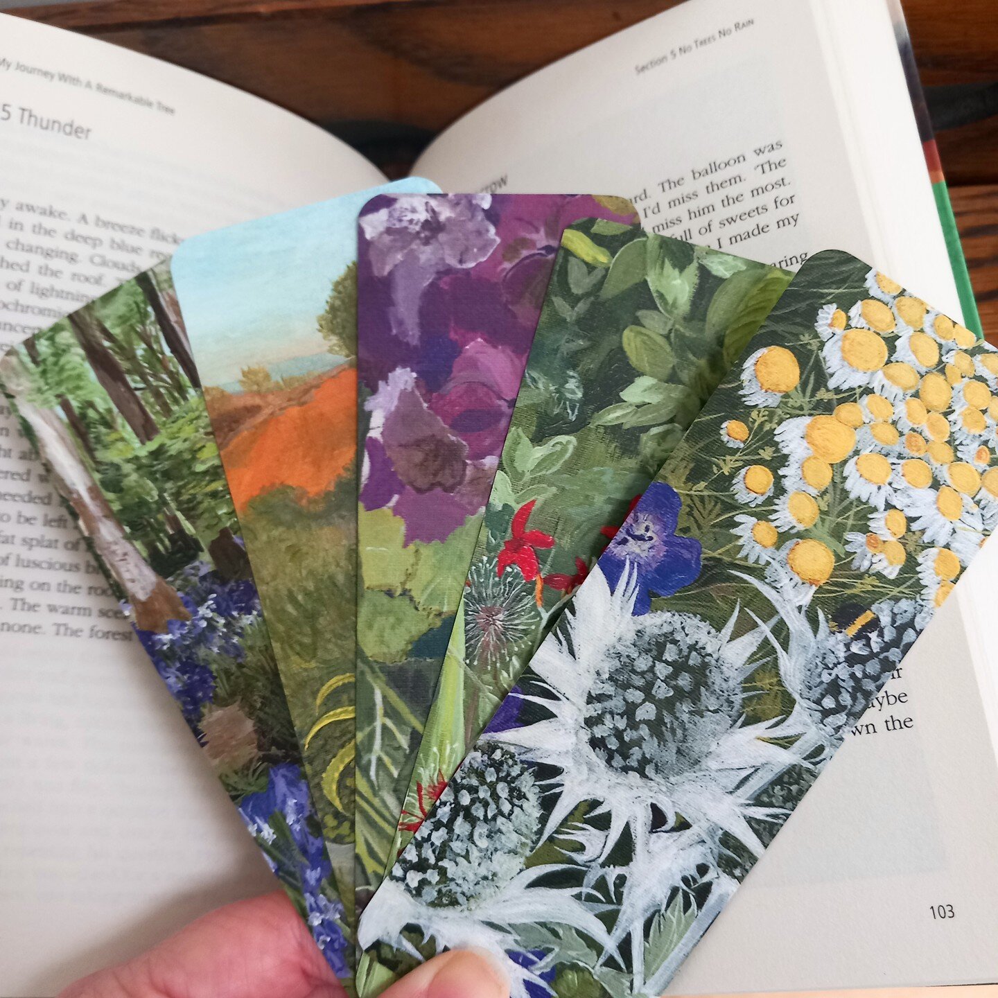 I've taken the plunge and made something practical from my art. 
Bookmarks created from original paintings, a fab wee present for someone that has everything. But maybe not enough bookmarks. 😊

Available from abimacbeth.etsy.com