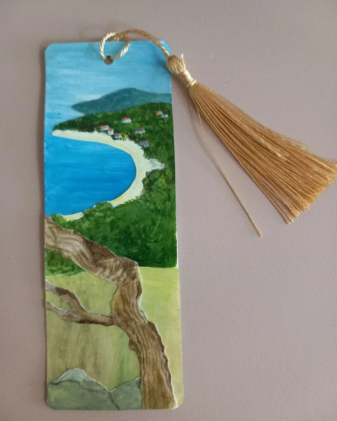 Forgotten art...Yesterday a student was doing a collage piece. It reminded me of a collage bookmark I did a while back. It was very finicky but fun to do.