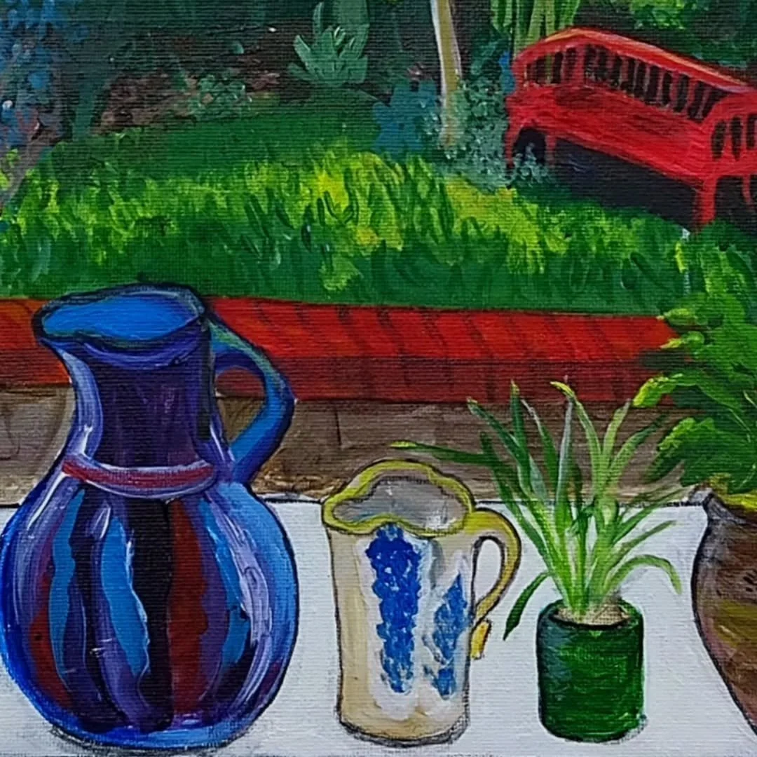 A cheery view from our sun room!