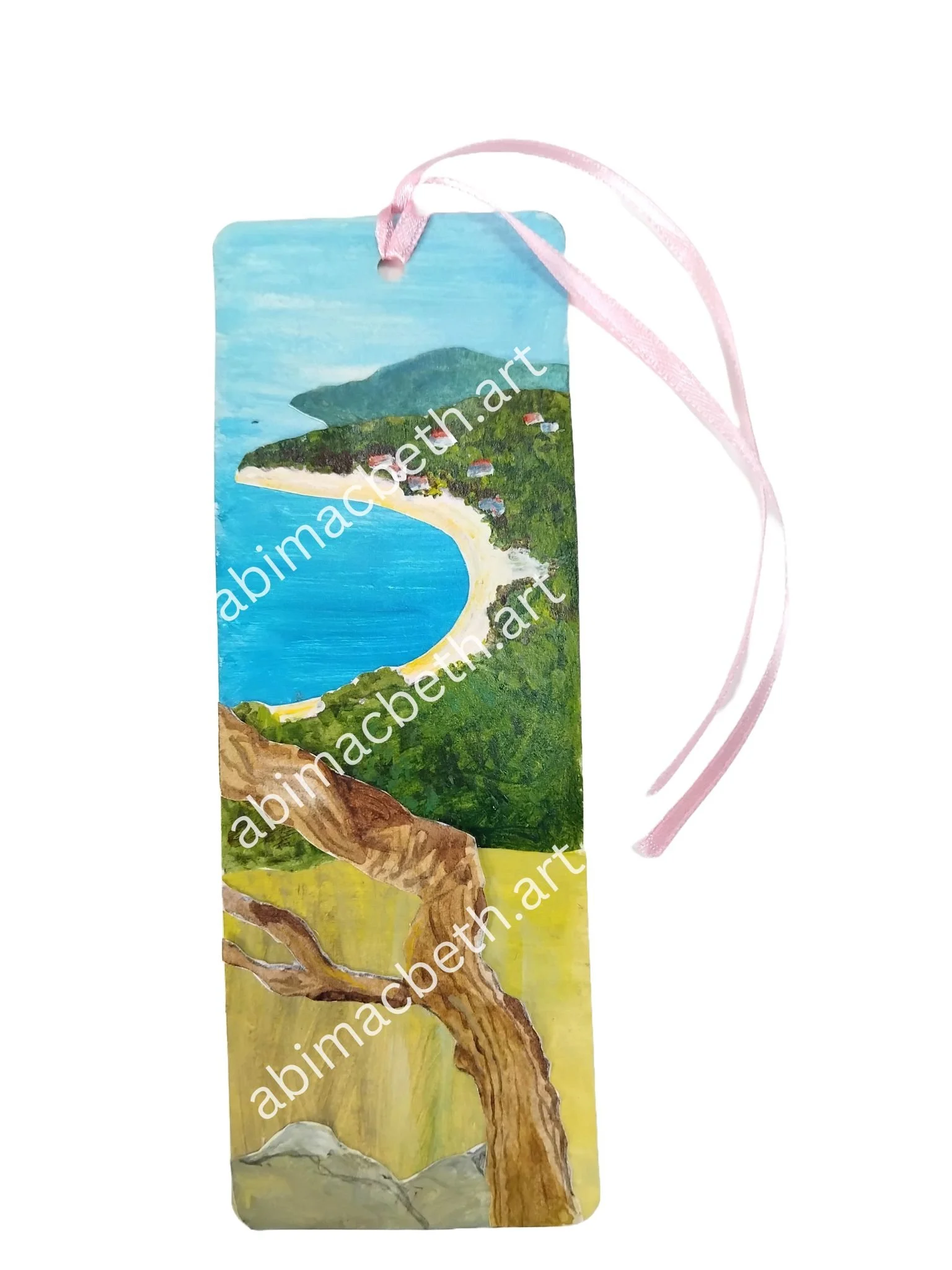 Greek beach bookmark - download and create