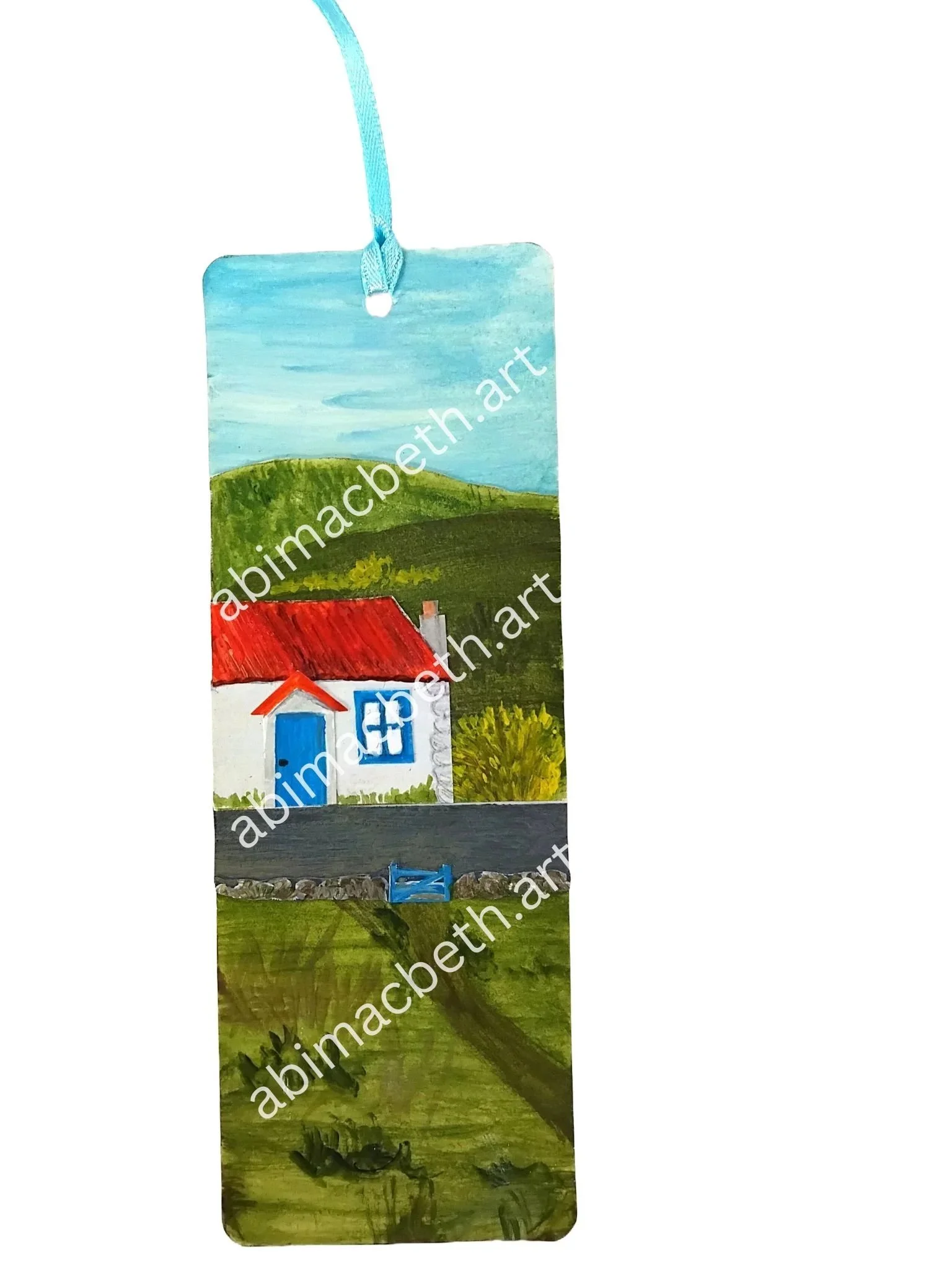 Highland cottage bookmark - download and create