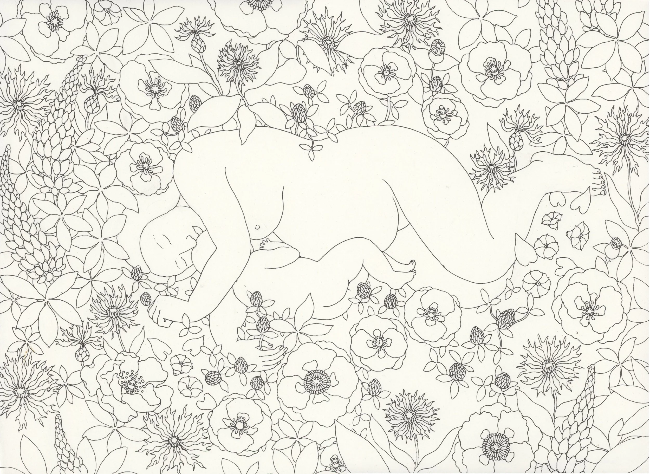 Mother & Child in Garden
