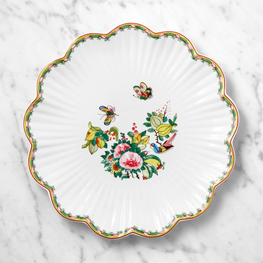 Famille Rose Scalloped Salad Plate