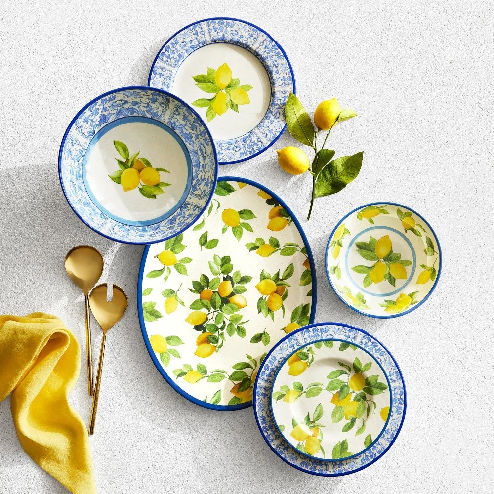 Lemon Outdoor Melamine Dinnerware Collection