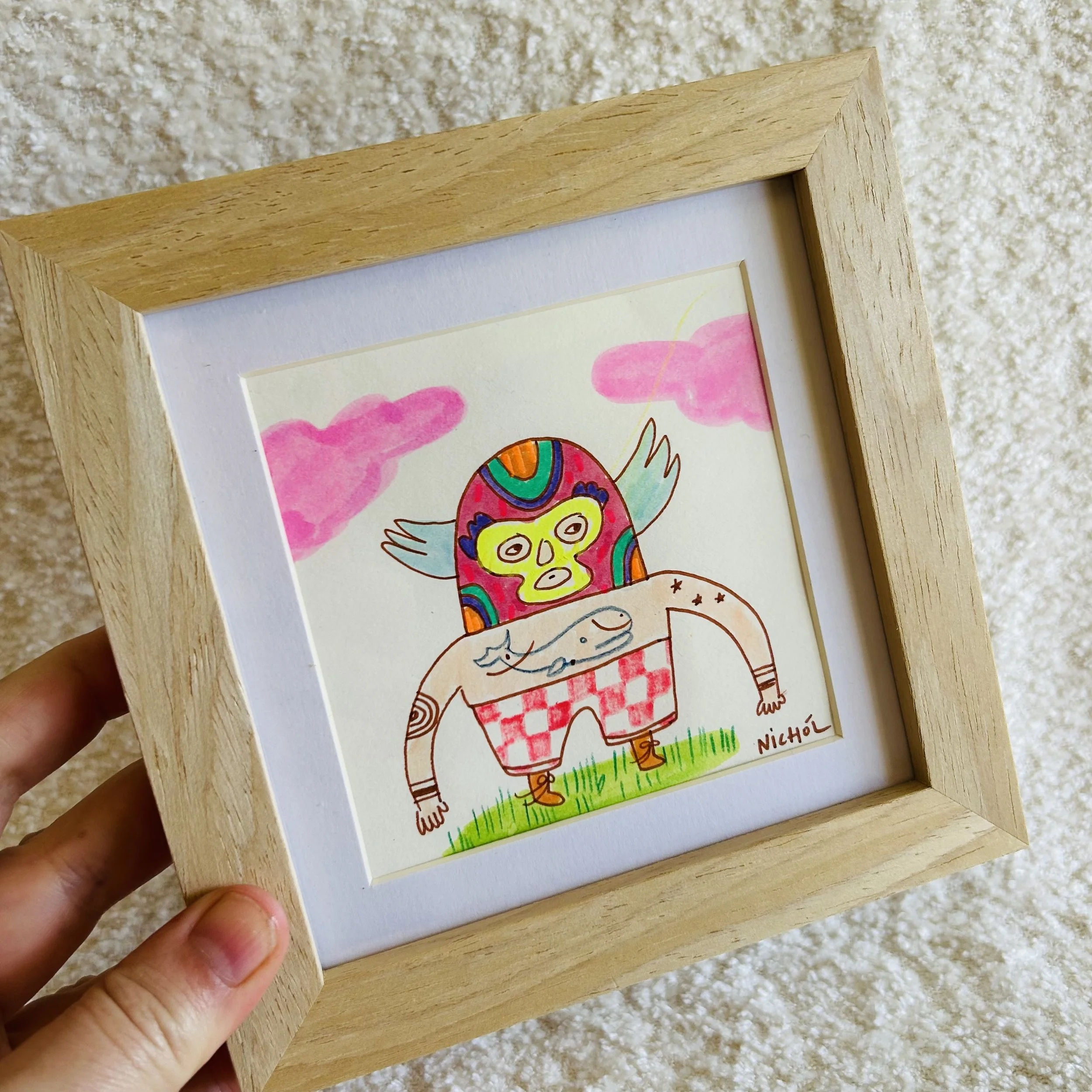 Luchador with Whale Tattoo