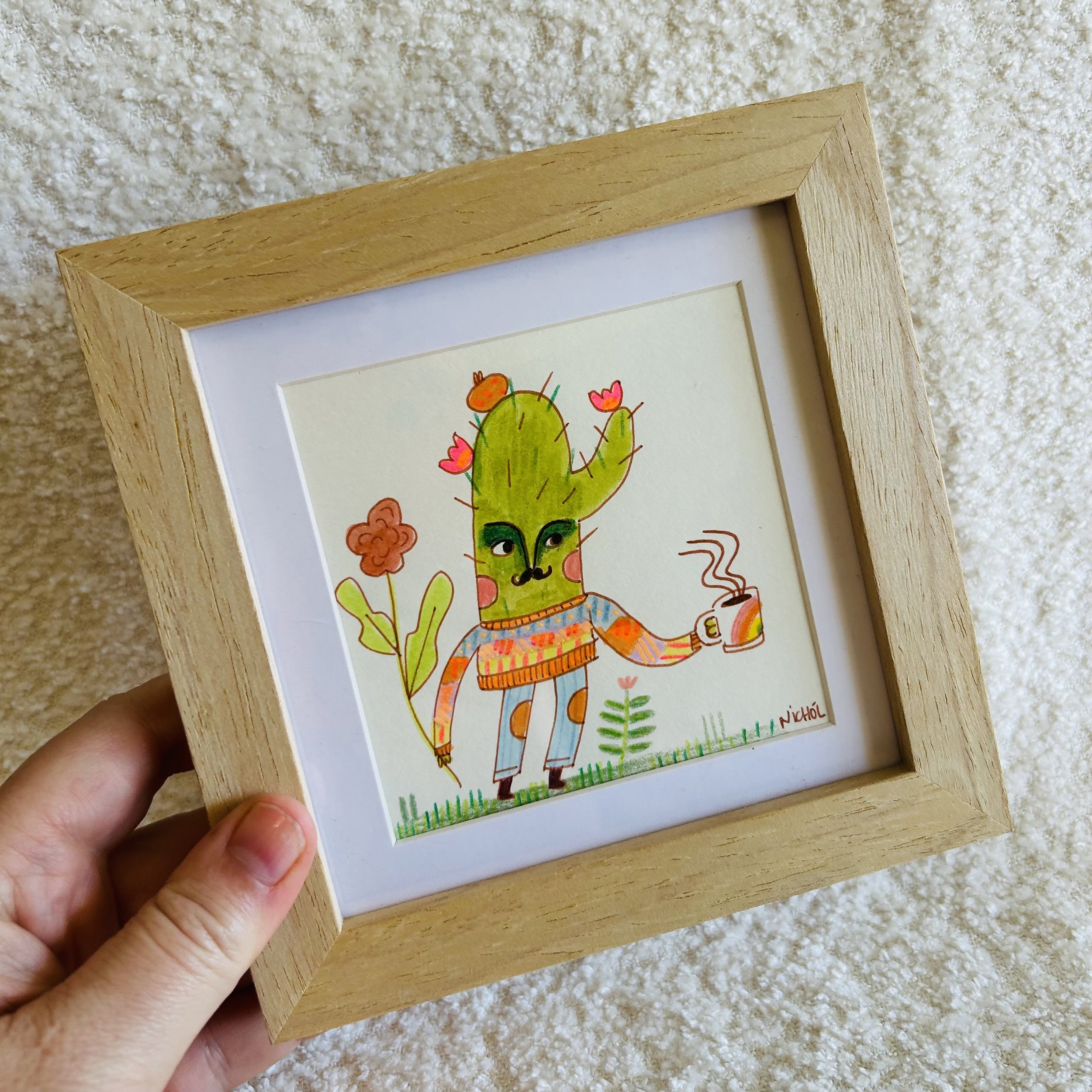 Mister Cactus has a Cup of Coffee