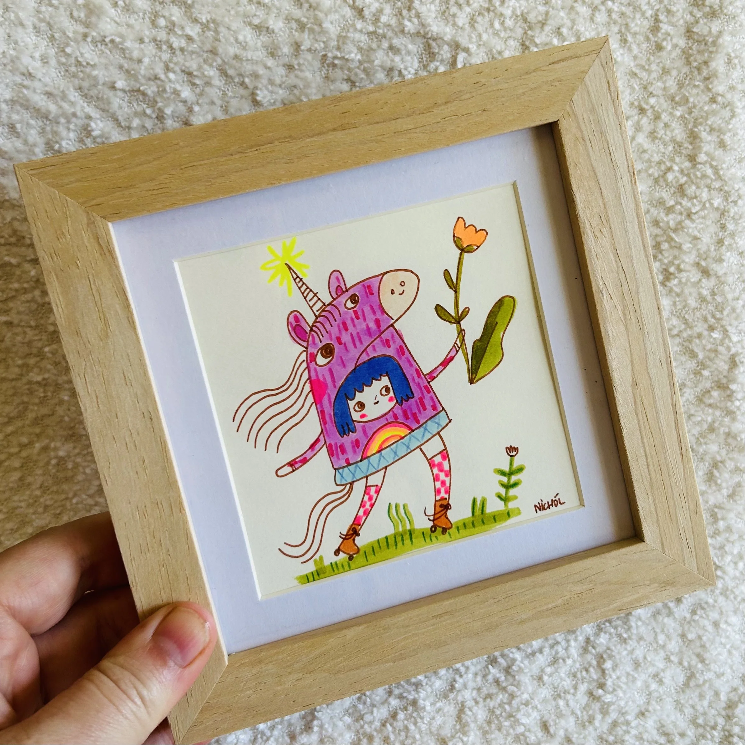 Unicorn Girl and Flower