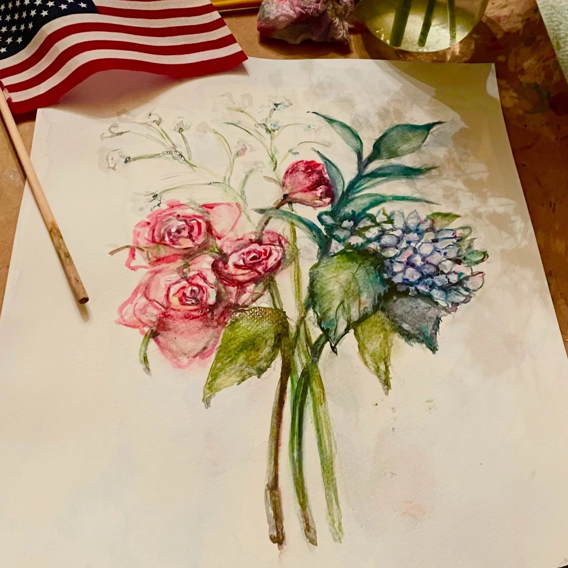 Happy 4th! Creating a world that supports love ❤️ 

#warercolorflorals #watercolorpainting #watercolorjuly4th