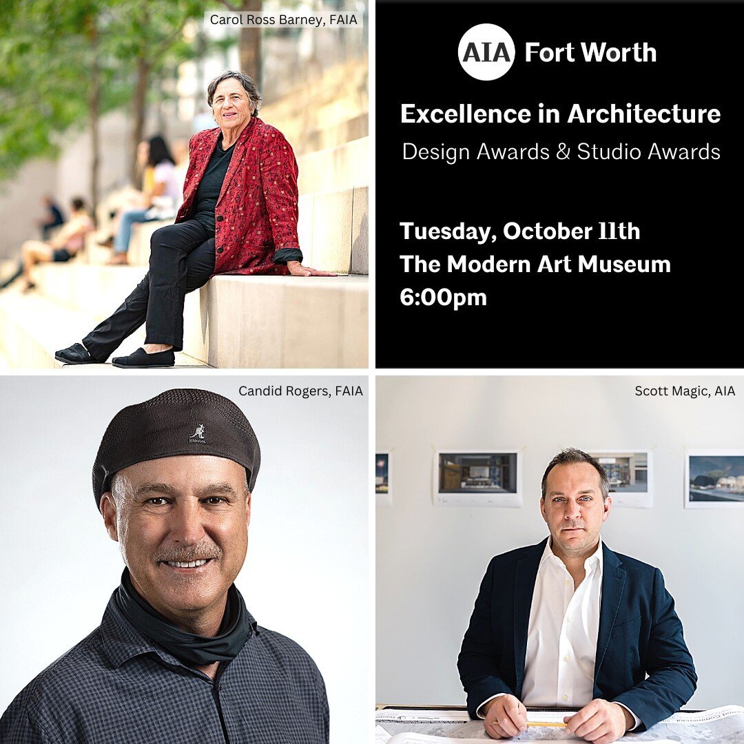 Our Design Award presentation TOMORROW at @themodernfw featuring lecture &quot;The Spaces In Between: the architecture of infrastructure&quot; by Carol Ross Barney, FAIA, will begin at 6:30pm. Reception in Caf&eacute; Modern at 6:00pm.⁠
⁠
2022 Jury:⁠