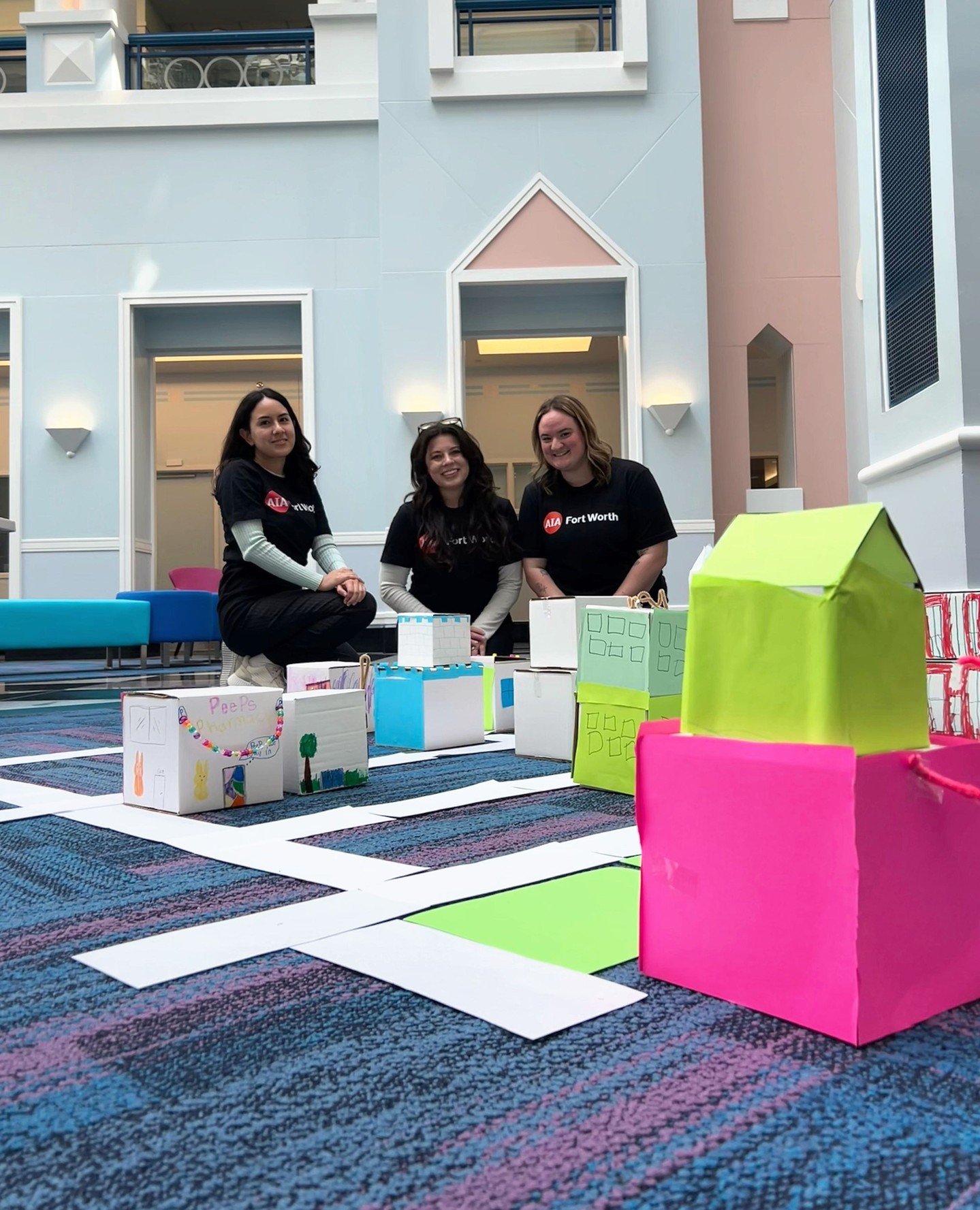 Yesterday we hosted an early #ArchitectureWeek Box City event at @CookChildrens Hospital! Kids worked together to design and build their own cardboard city while learning about planning, teamwork, and design along the way.⁠
⁠
Thanks to everyone who h