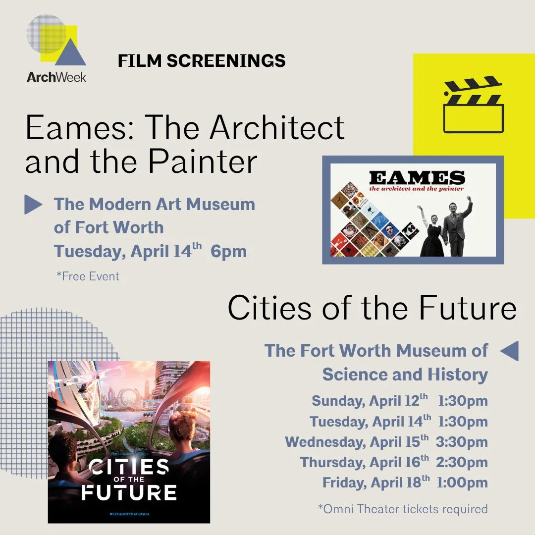 Calling all movie buffs! To celebrate #ArchitectureWeek both @themodernfw and @fwmsh are showing different architecture themed films. Get your tickets!⁠
⁠
And for more details on Architecture Week, visit aiafw.org