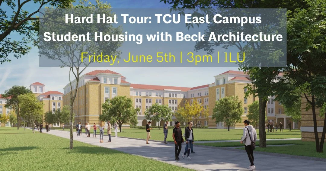 This Friday, we're going behind the scenes at TCU's east campus where @BeckGroup is constructing five student housing buildings totaling ~2,800 beds across three parcels.⁠
Get an inside look at the construction sequencing, site logistics, and coordin