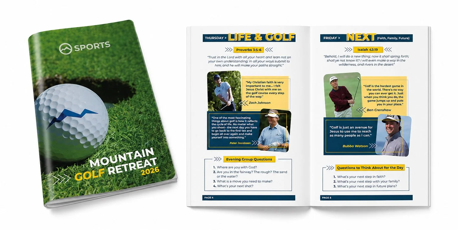 Golf Retreat Program | Designed layout for program booklet