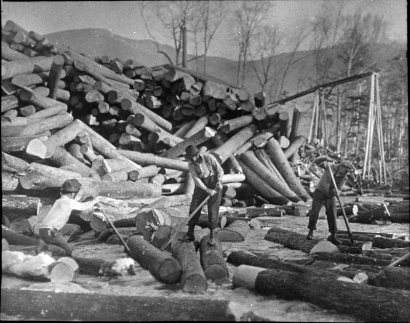 25A p men working on logs in brook.jpg
