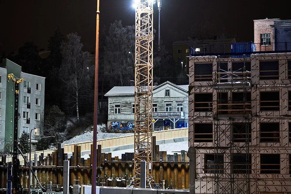 Uutta Santalahtea rakennetaan. Valokuvia Talvisesta Santalahdesta