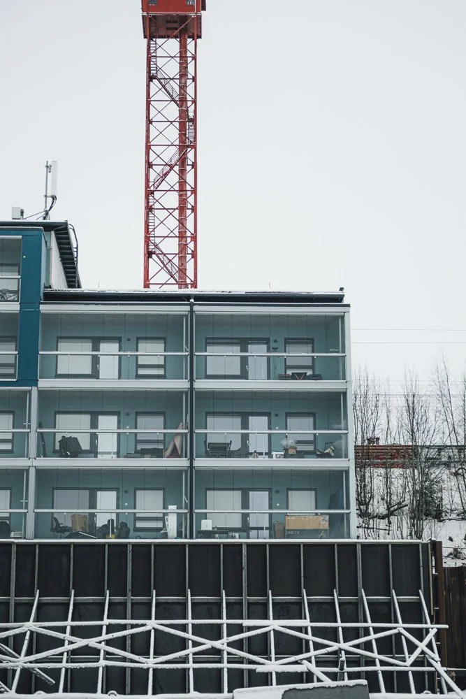 Taloa rakennetaan Santalahdessa