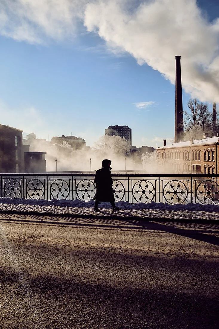 Valokuvia Talvisesta Satakunnansillalta