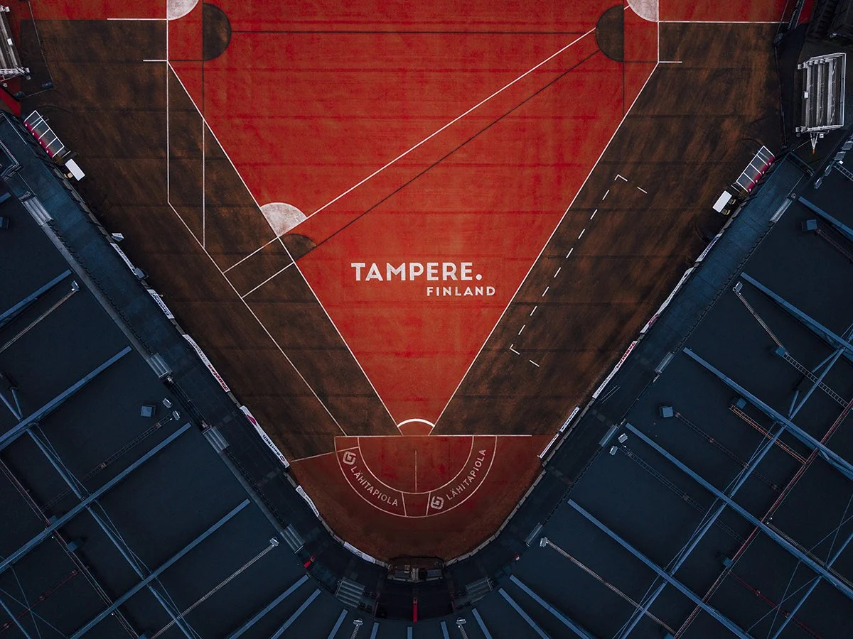 Kaupin pesäpallo areena dronekuva