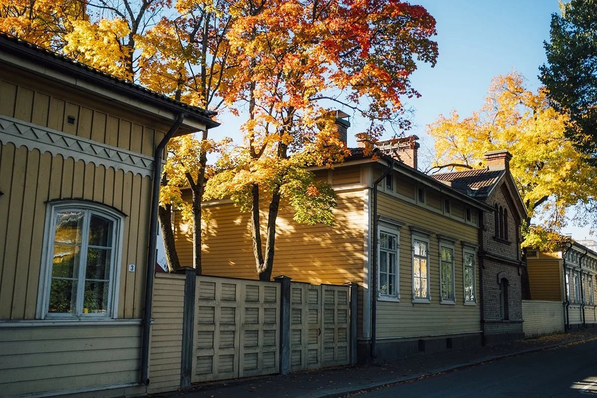 Puuvillatehtaankadun puutaloja Tampereella