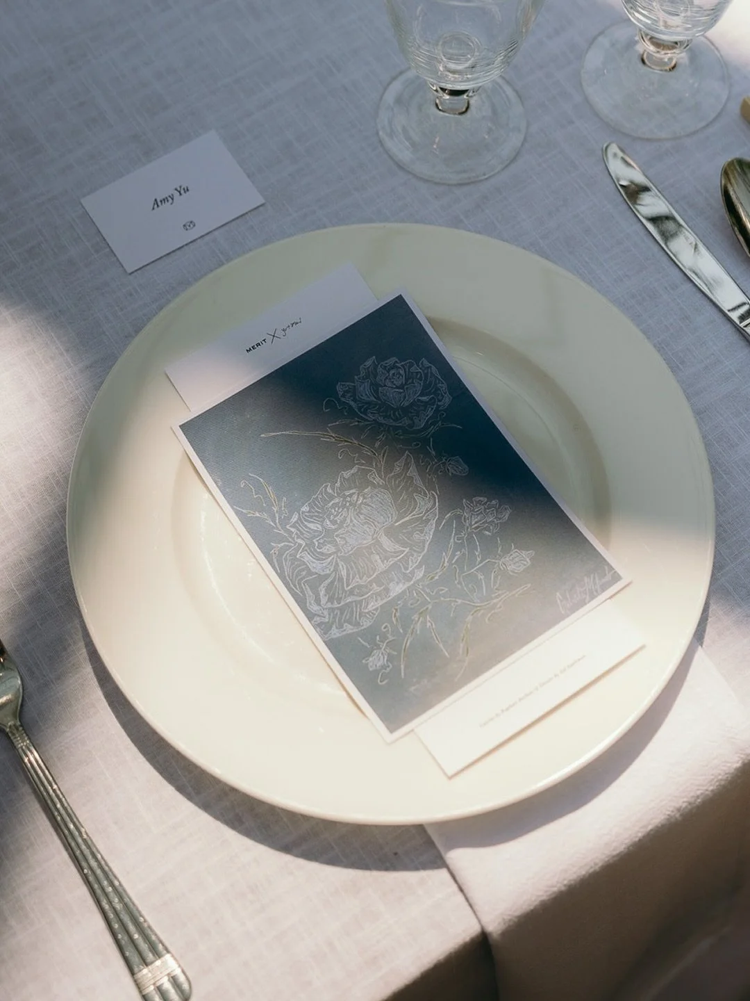 Menu & Placecard Design for MERIT x Yu Mei Long Lunch