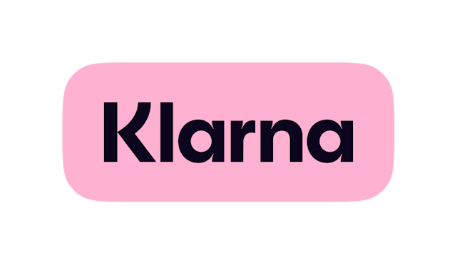 Klarna logo with pink background and black text