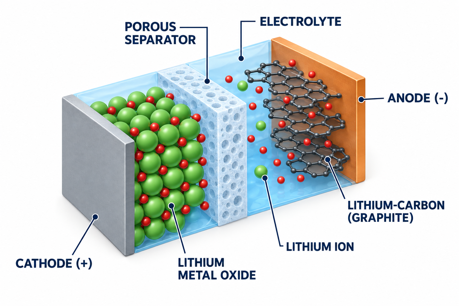 Lithium-ion battery cutaway diagram