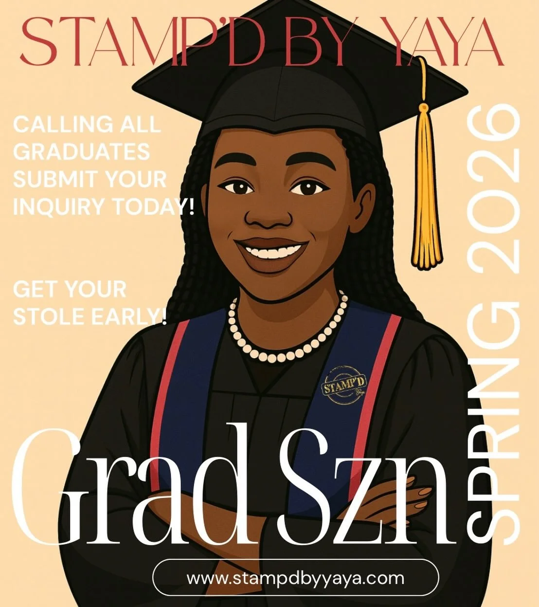 It&rsquo;s good to see me, isn&rsquo;t it?! 🎓 I know it&rsquo;s been a while but I&rsquo;m here! Starting today, you can submit your stole inquiry! Make sure you don&rsquo;t wait until the last minute!

Get your stole with your stamp of approval!

#
