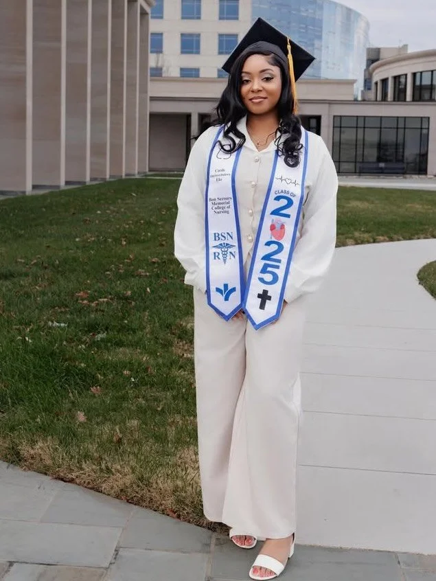 Now accepting class of 2026 orders! Can&rsquo;t wait to work with you 😌 

As always, thank you for choosing Stamp&rsquo;d by Yaya to bring your stole vision to life 💛

#classof2025 #gradszn #bonsecours #rnbsn #nursinggrad