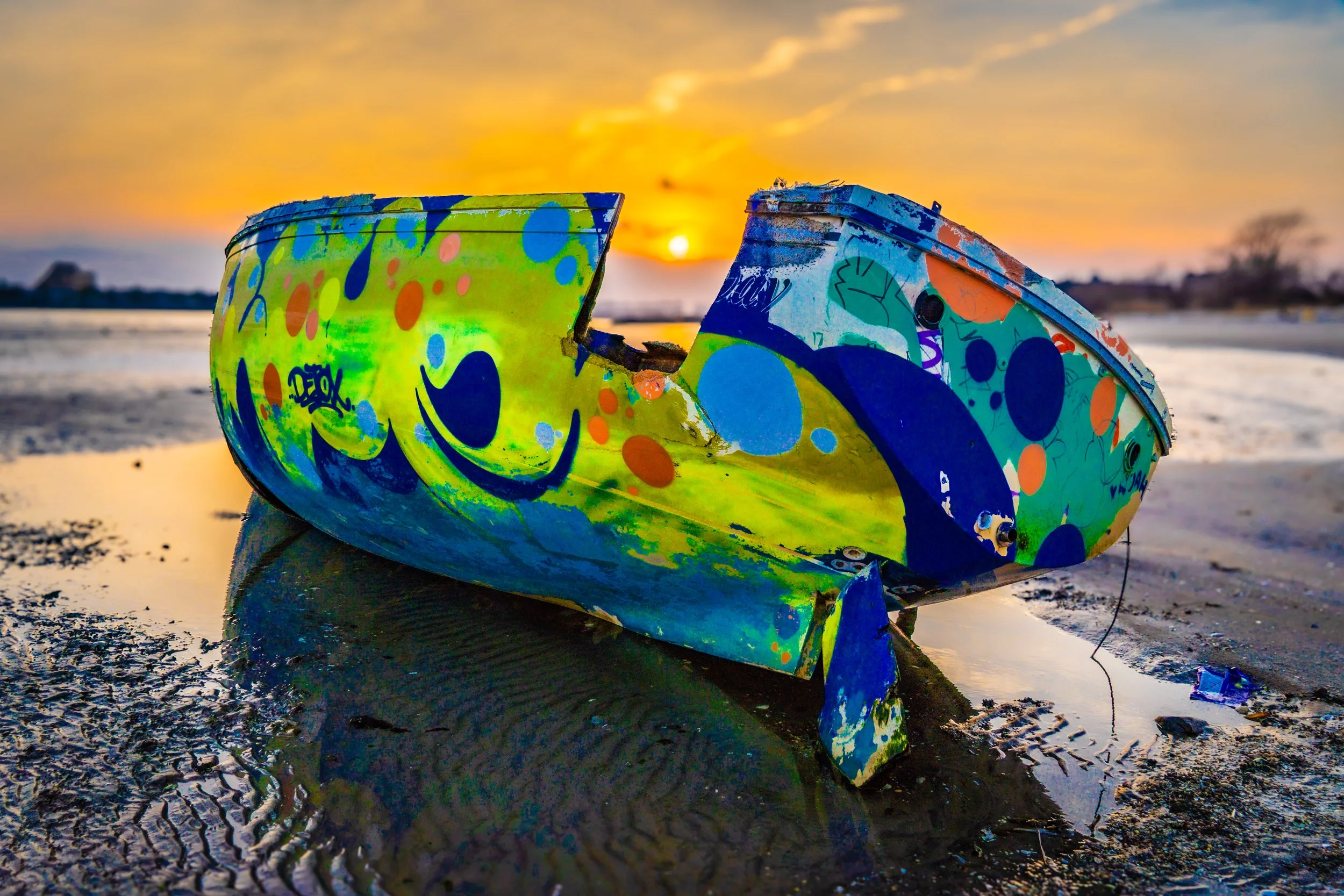 Shipwrecked by sunset
