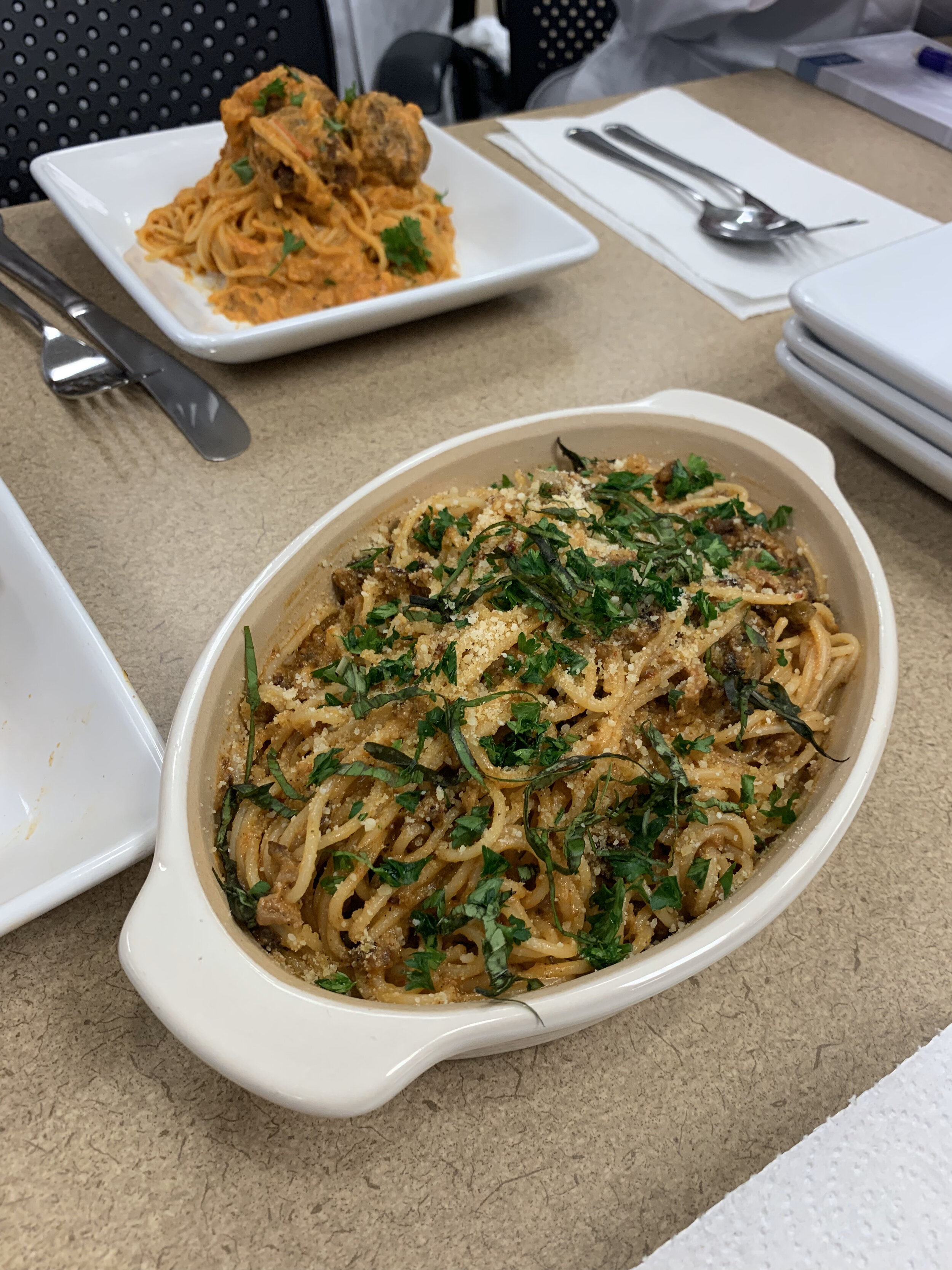 A noodle dish created by a student group during a group activity (Copy) (Copy)