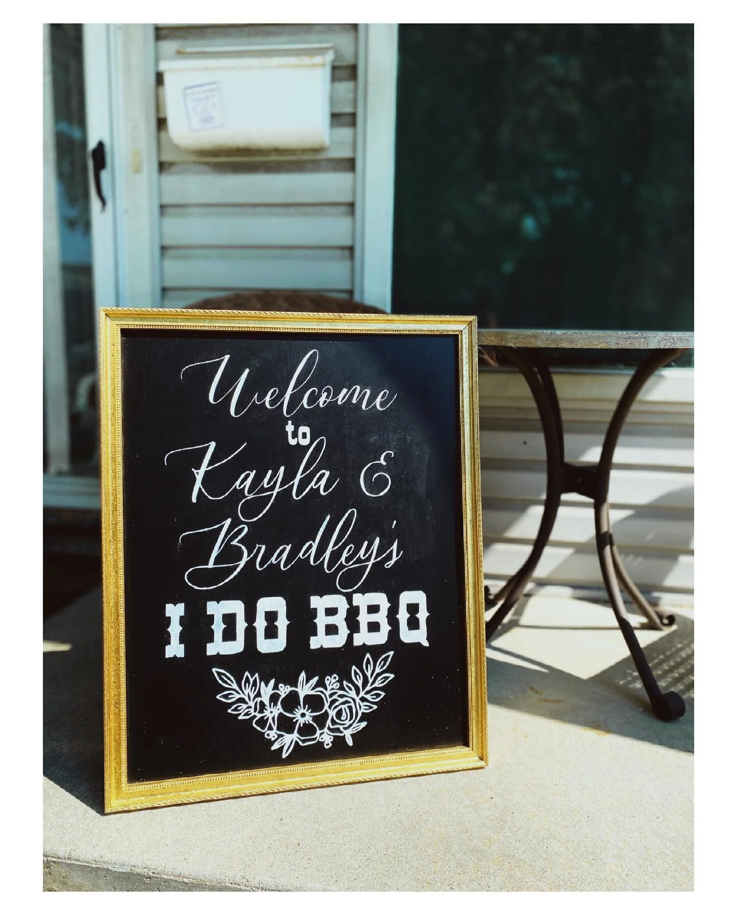 happy saturday! here is some fun signage for an &ldquo;i do bbq&rdquo; for some high school friends. thank you!! 🙏🏽 

we talked about this sign back in january 2020 but because of covid&hellip;well you all know the rest. best of luck to all of the 