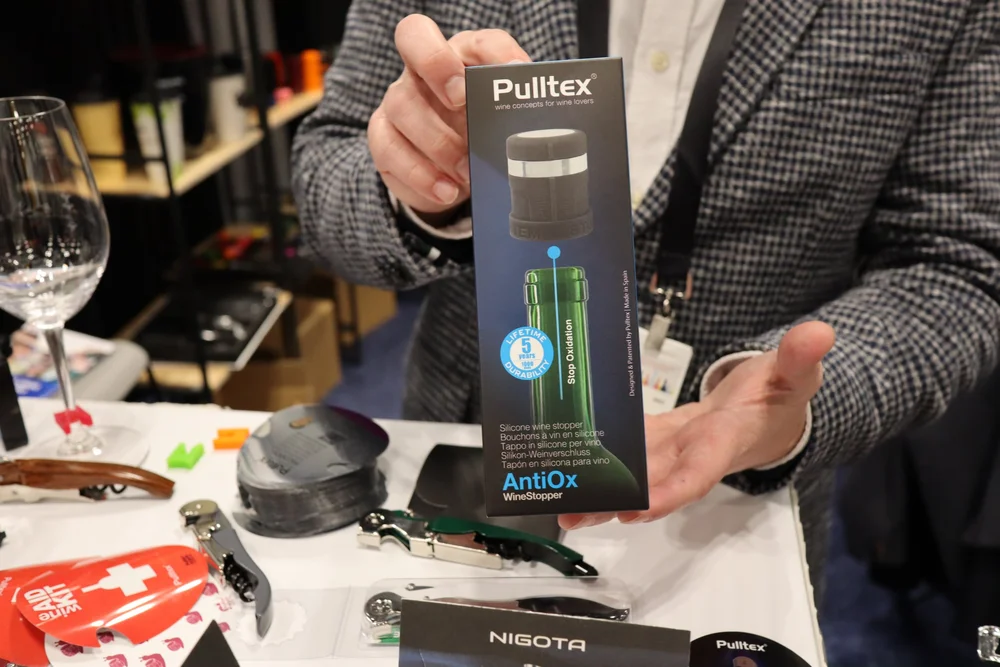  Pulltex had their AntiOx wine stopper on display, which features an activated carbon filter. No word on how well it works, but my spouse welcomes any gadget that enables me to stop at a single glass. 