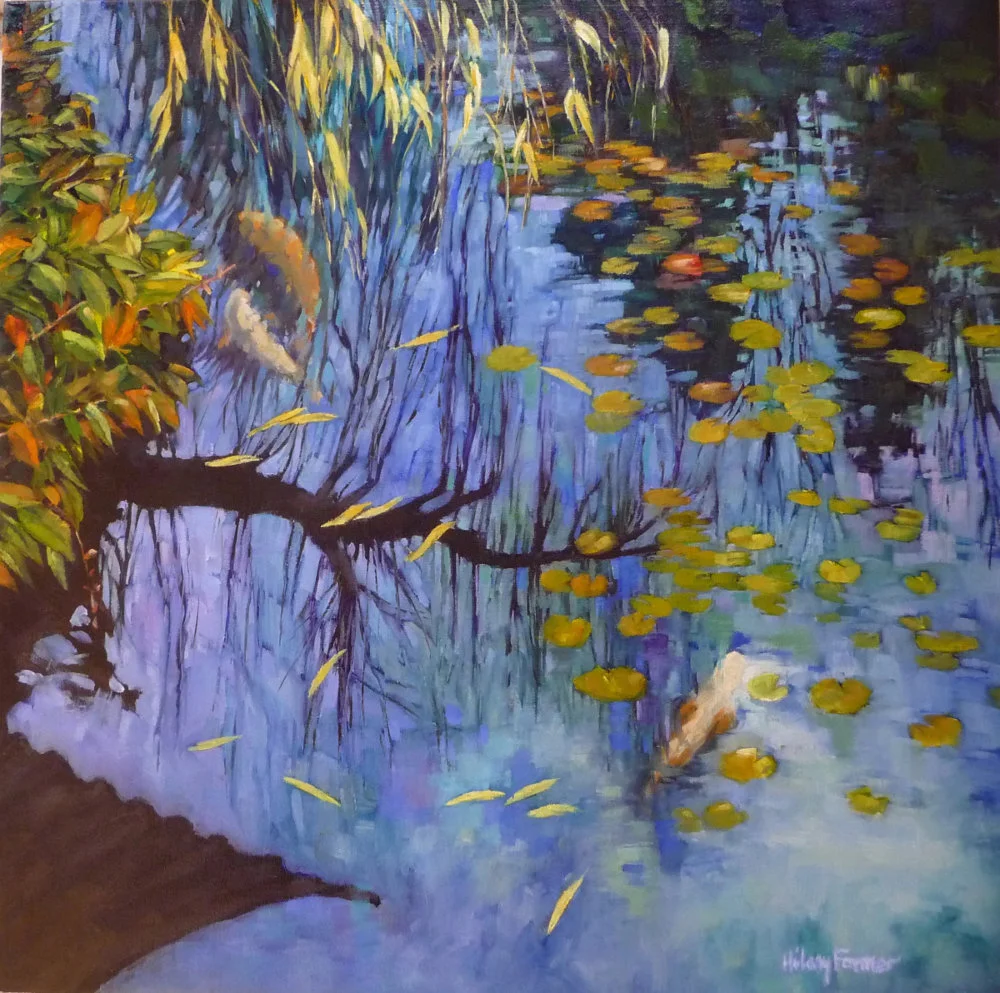 HILARY_FARMER_2018_Oil-Painting-Square_EVENING_KOI_POND.JPG