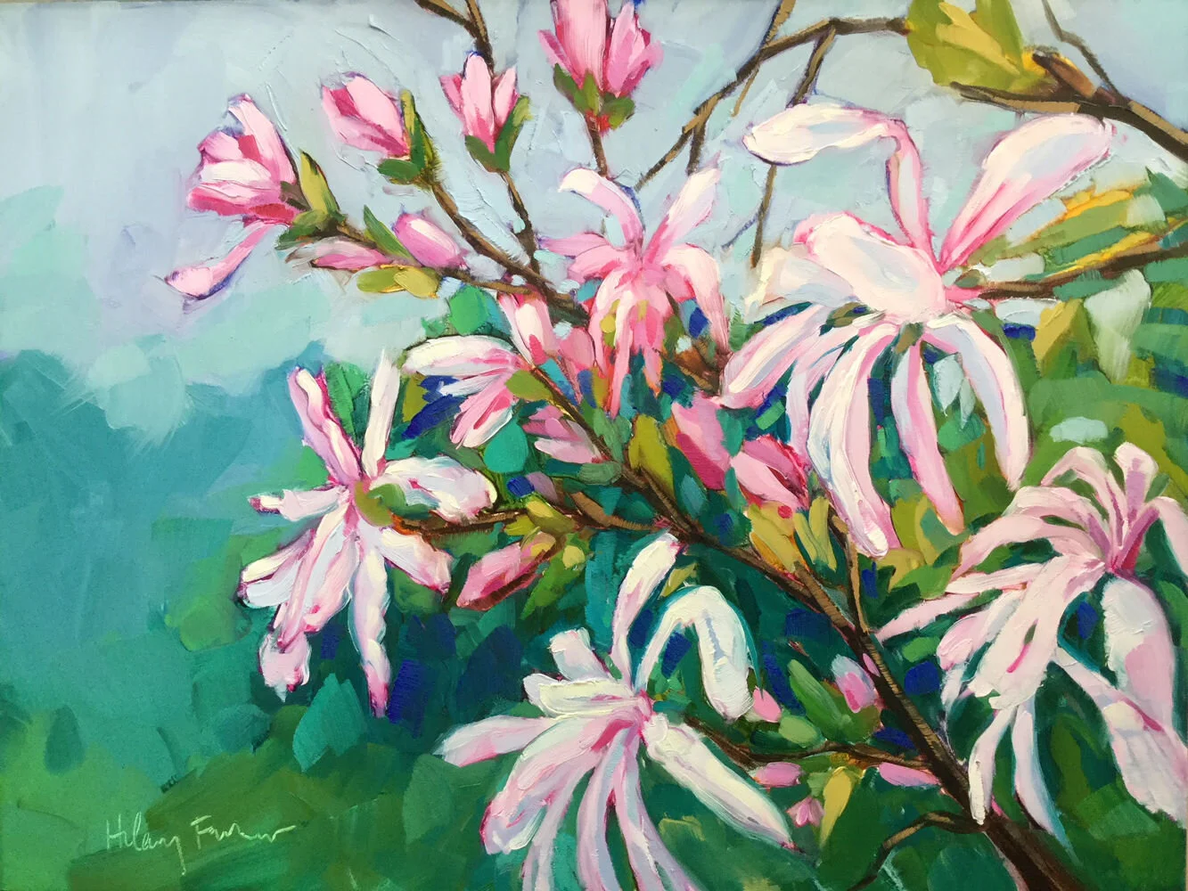HILARY_FARMER_2018_oil-Painting-Horizontal_PINK_STAR_MAGNOLIAS.JPG