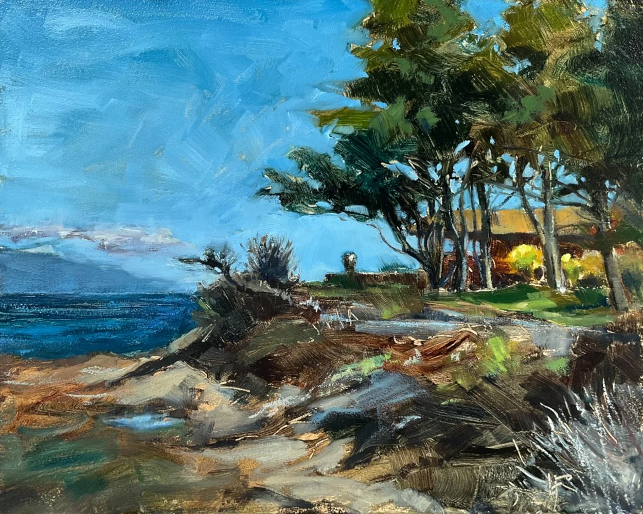 HILARY_FARMER_2026_Oil-Painting-Horizontal_FORSYTHIA_TIME_ORLEBAR_POINT.jpg