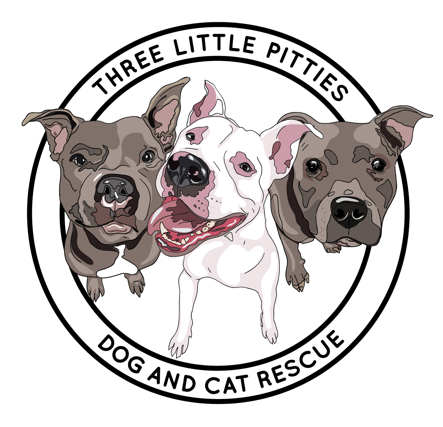 Three little pitties rescue